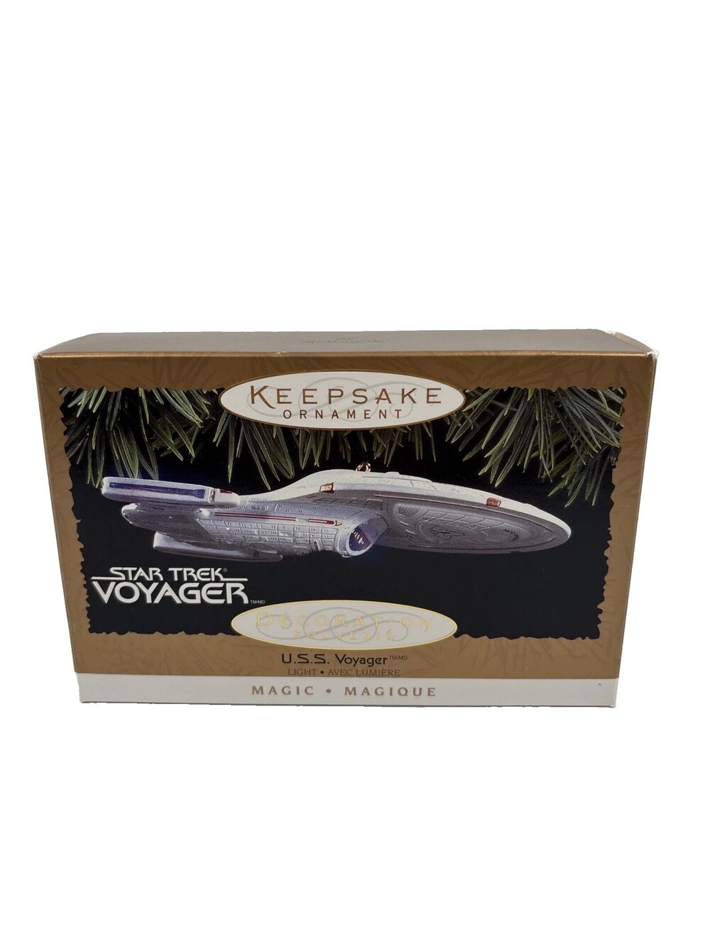 Hallmark Keepsake 1996 Star Trek USS Voyager Magic Light Ornament QXI7544